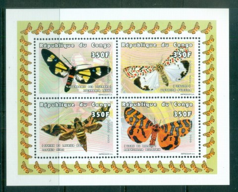 Congo 1999 Insects, Moths MS