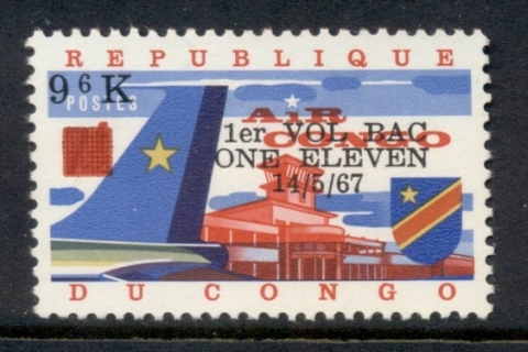 Congo-DR-1968-First-Flight-BAC111-Opts-MUH