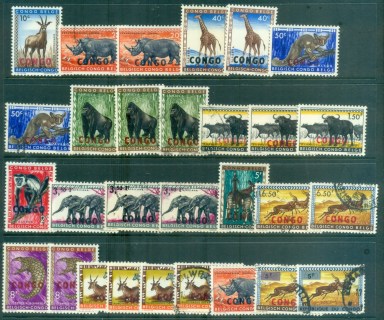 Congo-DR-1960-African-Wildlife-Set-Asst-MLH-FU