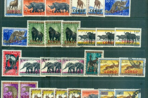 Congo-DR-1960-African-Wildlife-Set-Asst-MLH-FU