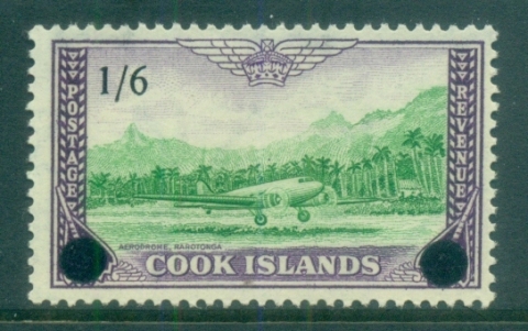 Cook-Is-1960-Surcharge-1-6d-MLH