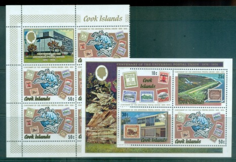 Cook-Is-1974-Centenary-of-UPU-Blk-50c-MS-MUH-lot76388