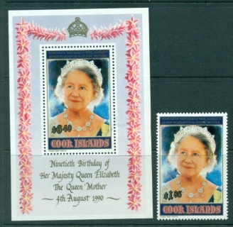 Cook-Is-1990-Queen-Mother-90th-Birthday-MS-MUH-Lot30009