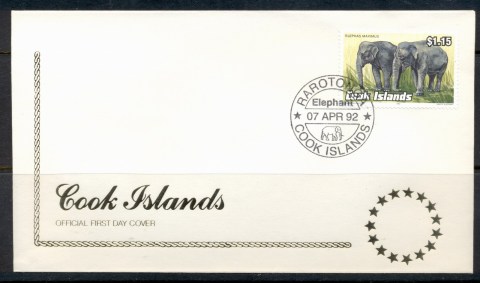 Cook-Is-1992-Asiatic-Elephants-1-15-FDC