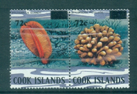 Cook-is-1983-Marine-Life-Corals-pr-Surch-72c-on-70c-MLH