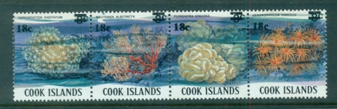 Cook-is-1983-Marine-Life-Corals-str4-Surch-18c-on-8c-MLH