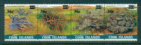 Cook-is-1983-Marine-Life-Corals-str4-Surch-36c-on-5c-MLH