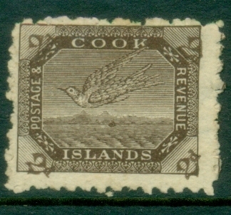 Cook-Is-1898-1900-Bird-Wrybill-1d-brown-MNG