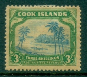 Cook-Is-1938-Coastal-Scene-with-Canoe-3sh-suntanned-MH