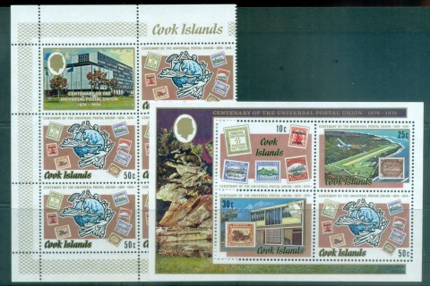 Cook-Is-1974-Centenary-of-UPU-Blk-50c-MS-MUH-lot76388