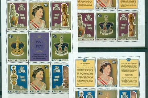 Cook-Is-1978-QEII-Coronation-25th-Anniversary-3xMS-MUH