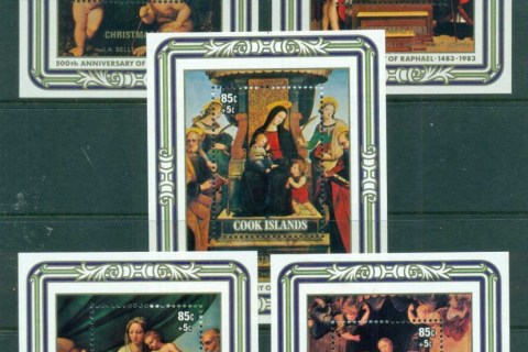Cook-Is-1983-Xmas-Paintings-by-Raphael-6xMS-MUH