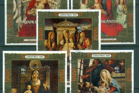 Cook-Is-1984-Xmas-Paintings-of-Virgin-Child-5xMS-FU
