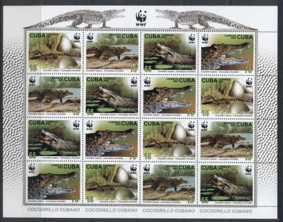 Cuba 2003 WWF Crocodile sheetlet