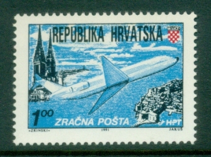 Croatia-1991-92-Airplane-over-Dubrovnik-Perf-14-MUH