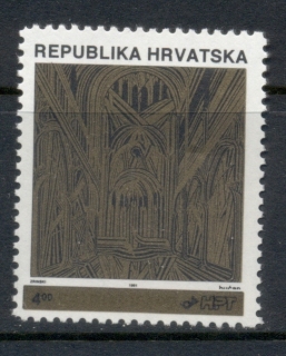 Croatia-1991-Zagreb-Abbey-Surch-Perf-11x10-5-MUH