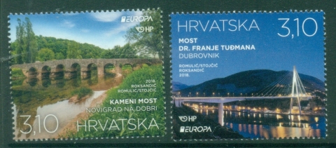 Croatia-2018-EUROPA-Stamps-Bridges-MUH