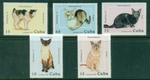 Caribbean-Is-1997-International-Stamp-Exhibition-Hong-Kong-97-Hong-Kong-China-Cats-MUH