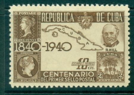 Cuba-1940-Rowland-Hill-Air-Mail-MLH-lot35777