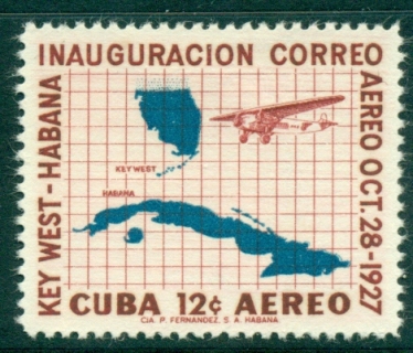 Cuba-1957-key-west-to-havana-Air-Mail-MLH-lot34785