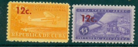 Cuba-1960-12c-Opts-Airmails-MUH-lot35783 Cuba-1960-12c-Opts-Airmails-MUH-lot35783