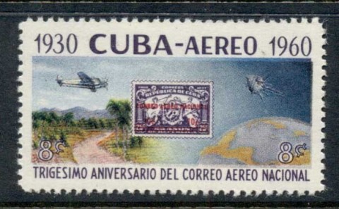 Cuba-1960-Airmail-30th-Anniv-MUH