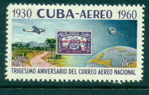 Cuba-1960-National-Airmail-Service-Anniv-MUH-lot35785