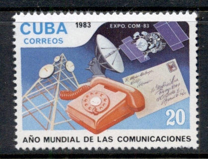 Cuba-1983-World-Communications-Year-CTO