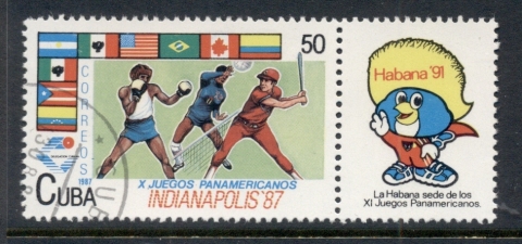 Cuba-1987-Pan-American-Games-label-CTO