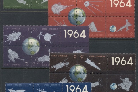 Cuba-1964-Space-Satellites-Rockets-MUH