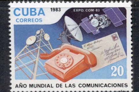 Cuba-1983-World-Communications-Year-CTO