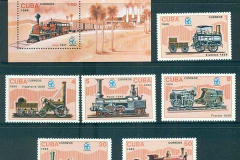 Cuba-1986-Trains-MS-MUH-lot51882