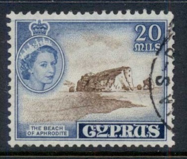 Cyprus-1955-QEII-Pictorials-The-Beach-of-Aphrodite-2m-FU