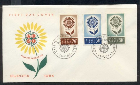 Cyprus-1964-Europa-Daisy-of-Petals-FDC