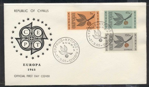 Cyprus-1965-Europa-Leaves-Fruit-FDC