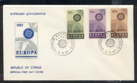 Cyprus-1967-Europa-Cogwheels-FDC