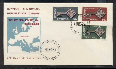 Cyprus-1968-Europa-Key-with-Emblem-FDC