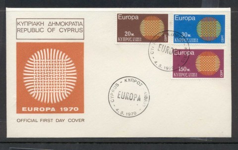 Cyprus-1970-Europa-Woven-Threads-FDC