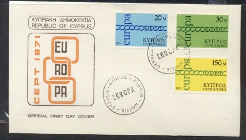 Cyprus-1971-Europa-Chain-through-O-FDC