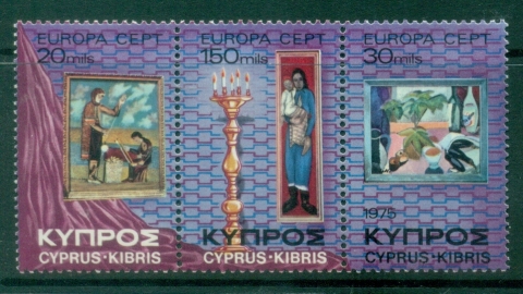 Cyprus-1975-EUROPA-Stamps-Paintings-MUH