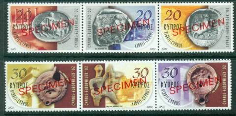 Cyprus-2002-Europhilex-2xStrip-SPECIMEN-MUH-Lot23549