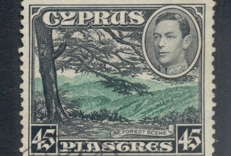 Cyprus-1938-44-KGVI-Pictorials-Forest-Scene-45p-FU