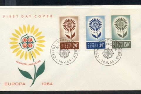 Cyprus-1964-Europa-Daisy-of-Petals-FDC