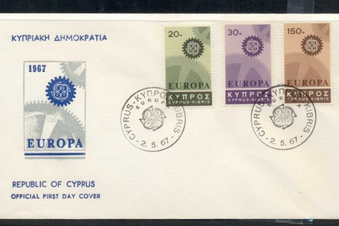 Cyprus-1967-Europa-Cogwheels-FDC