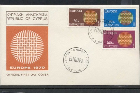 Cyprus-1970-Europa-Woven-Threads-FDC