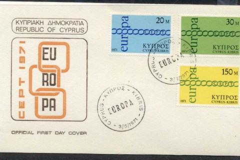 Cyprus-1971-Europa-Chain-through-O-FDC
