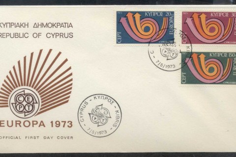 Cyprus-1973-Europa-Posthorn-Arrow-FDC