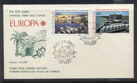 Cyprus-Turkish-1977-Europa-Landscapes-FDC