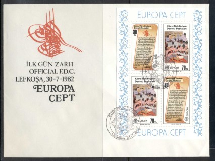 Cyprus-Turkish-1982-Europa-History-XLMS-FDC