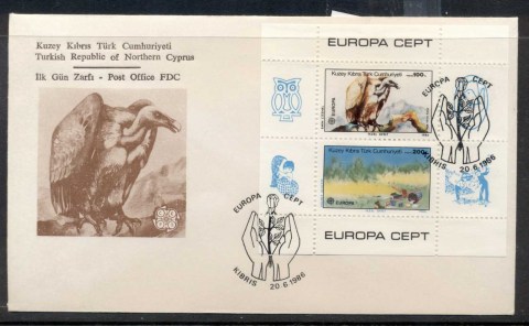 Cyprus-Turkish-1986-Europa-Environment-MS-FDC